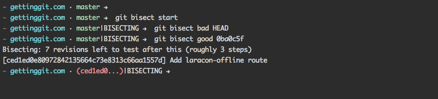 Testing git bisect